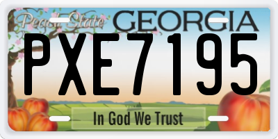 GA license plate PXE7195