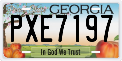 GA license plate PXE7197