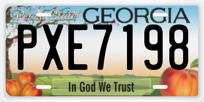 GA license plate PXE7198