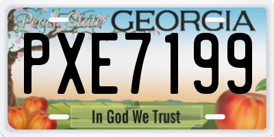 GA license plate PXE7199