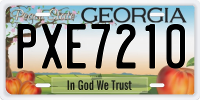 GA license plate PXE7210