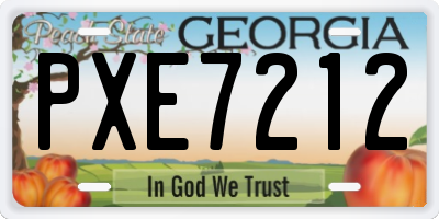 GA license plate PXE7212