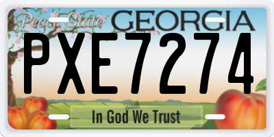 GA license plate PXE7274