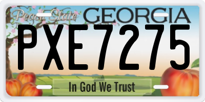 GA license plate PXE7275