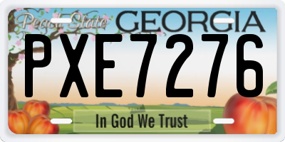 GA license plate PXE7276