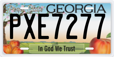 GA license plate PXE7277