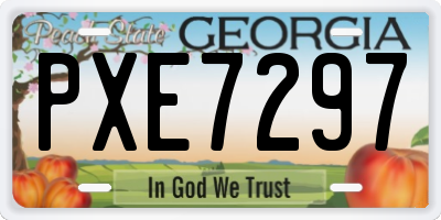 GA license plate PXE7297
