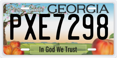 GA license plate PXE7298