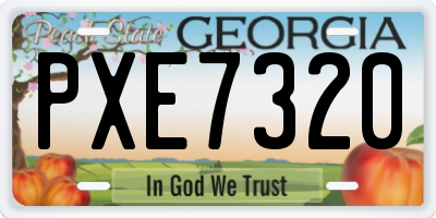 GA license plate PXE7320
