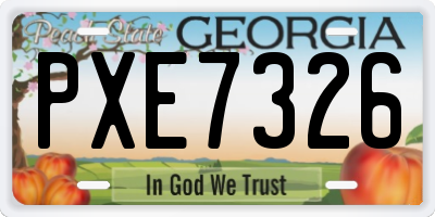 GA license plate PXE7326