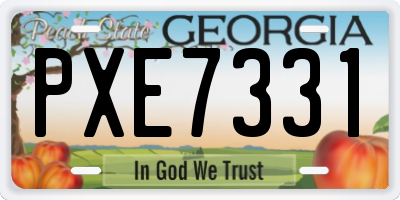 GA license plate PXE7331