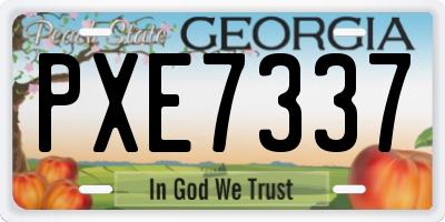 GA license plate PXE7337