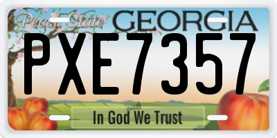 GA license plate PXE7357