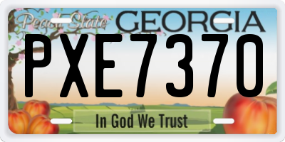 GA license plate PXE7370