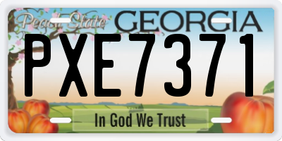 GA license plate PXE7371