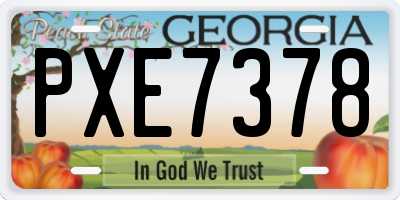GA license plate PXE7378