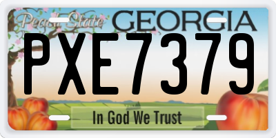 GA license plate PXE7379
