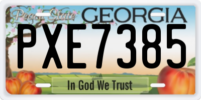 GA license plate PXE7385