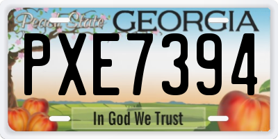 GA license plate PXE7394