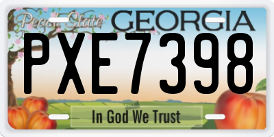 GA license plate PXE7398
