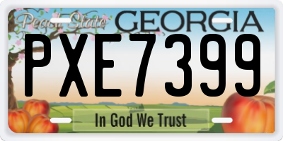 GA license plate PXE7399