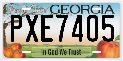 GA license plate PXE7405