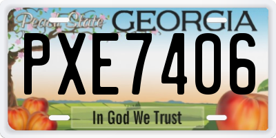 GA license plate PXE7406