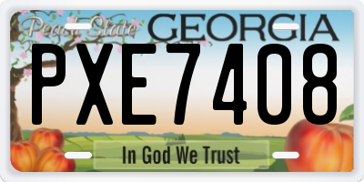 GA license plate PXE7408