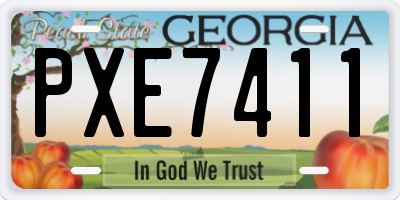 GA license plate PXE7411