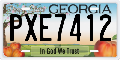 GA license plate PXE7412