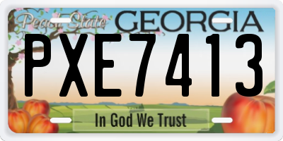 GA license plate PXE7413