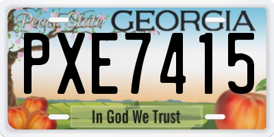GA license plate PXE7415