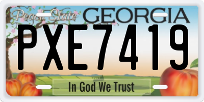 GA license plate PXE7419