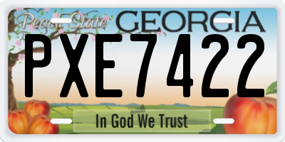 GA license plate PXE7422