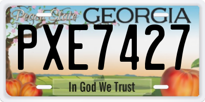 GA license plate PXE7427