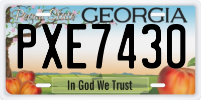 GA license plate PXE7430