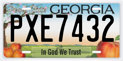 GA license plate PXE7432