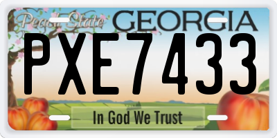 GA license plate PXE7433