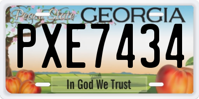 GA license plate PXE7434