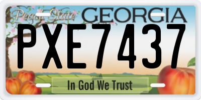 GA license plate PXE7437