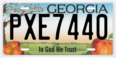 GA license plate PXE7440