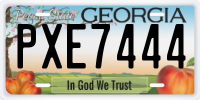 GA license plate PXE7444