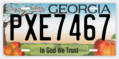 GA license plate PXE7467