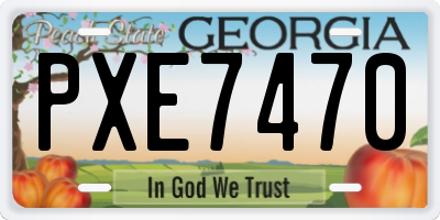 GA license plate PXE7470