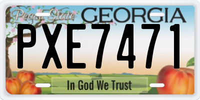 GA license plate PXE7471