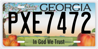 GA license plate PXE7472