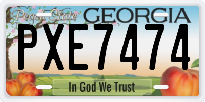 GA license plate PXE7474