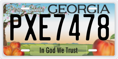 GA license plate PXE7478