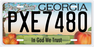 GA license plate PXE7480
