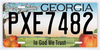GA license plate PXE7482